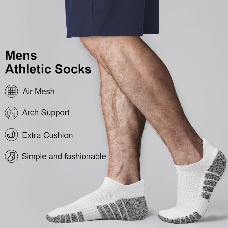 Darller Mens Ankle Athletic Running Socks Low Cut Sports Cushioned Socks for Men 6 Pairs - Image 3